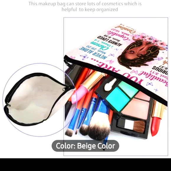 Beautiful You Are Pattern Make-up and Toilet Bag - Picture 3 of 4